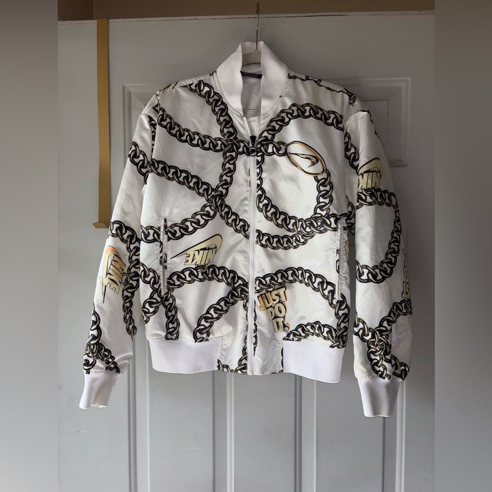 Nike white Icon Clash bomber jacket size XS